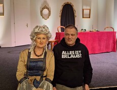 Zuschauer und Schauspielerin