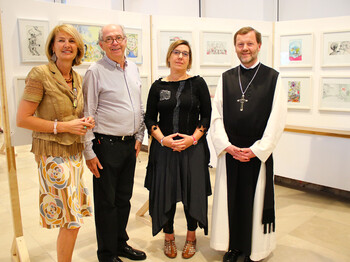 Foto v.l.: Karin Liebl, Hans Georg Liebl, Sigried Spindlbeck und Abt Reinhold Dessl