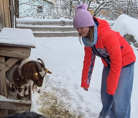 Mädchen im Streichelzoo