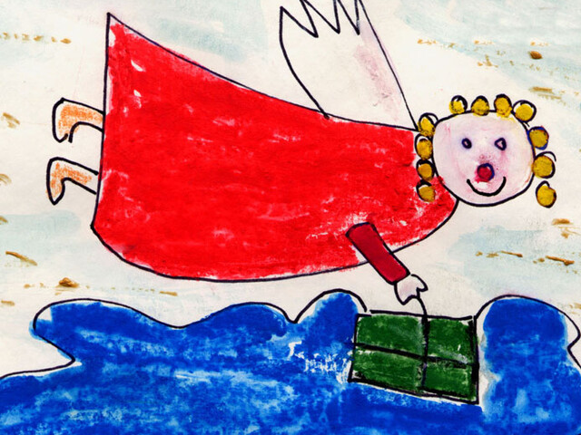 gemaltes Bild vom Christkindl