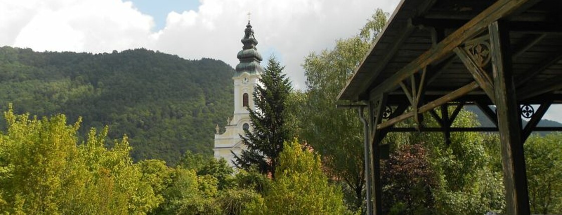 Blick auf das Klosterareal von Engelhartszell